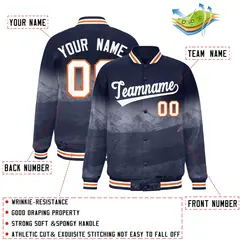 Navy White Denver Skyline Varsity Full-Snap Track Jacket 2