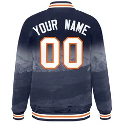 Navy White Denver Skyline Varsity Full-Snap Track Jacket 4