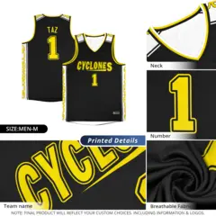 Navy White Double Side Athletic Basketball Jersey 3