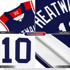 Navy White Double Side Sets Basketball Jersey for Men 2