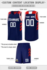 Navy White Double Side Sets Basketball Jersey for Men 3