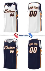 Navy White Double Side Sets Basketball Jersey for Men 3