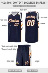 Navy White Double Side Sets Basketball Jersey for Men 4