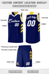 Navy White Double Side Sets Basketball Jersey for Men 2