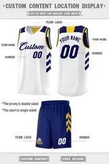 Navy White Double Side Sets Basketball Jersey for Men 4