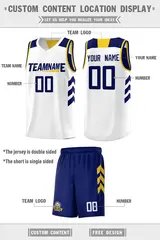 Navy White Double Side Sets Basketball Jersey for Men 4