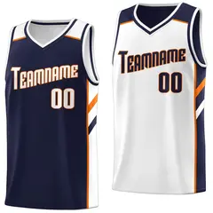 Navy White Double Side Sports Vest Basketball Jersey