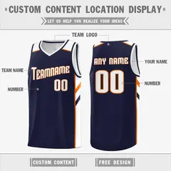 Navy White Double Side Sports Vest Basketball Jersey 2