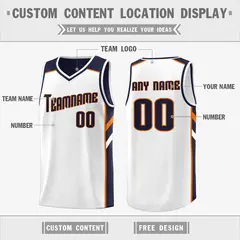 Navy White Double Side Sports Vest Basketball Jersey 3