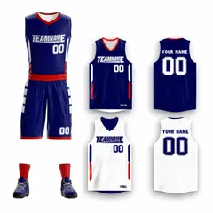 Navy White Double Side Sportswear Basketball Jersey