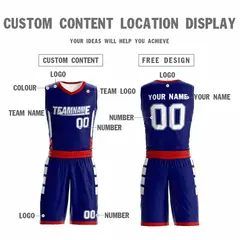 Navy White Double Side Sportswear Basketball Jersey 3