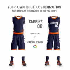 Navy White Double Side Sportswear Basketball Jersey 4