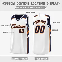 Navy White Double Side Tops Sport Basketball Jersey 3