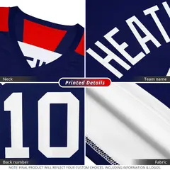 Navy White Double Side Tops Team Basketball Jersey 2