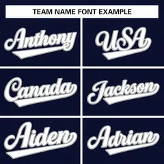 Navy White Full Button Classic Authentic Baseball Jersey 3