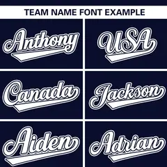 Navy White Full Button Classic Authentic Baseball Jersey 3