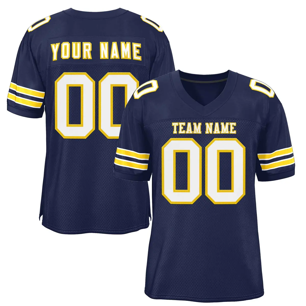 Navy White-Gold Classic Authentic Football Jersey