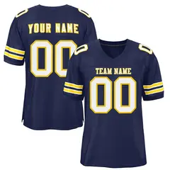 Navy White-Gold Classic Authentic Football Jersey