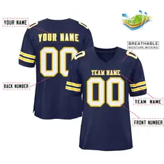 Navy White-Gold Classic Authentic Football Jersey 2