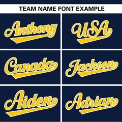 Navy White-Gold Color Block Two-Button Softball Jersey 3