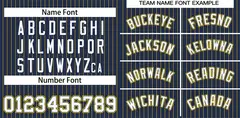Navy White-Gold Stripe Authentic Fashion Baseball Jersey 3