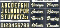 Navy White-Gold Stripe Authentic Fashion Baseball Jersey 3