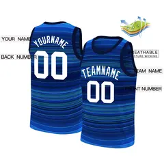 Navy White Gradient Fashion Tops Basketball Jersey 2