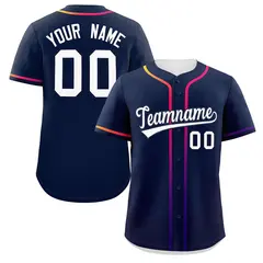 Navy White Gradient Ribbed Authentic Baseball Jersey 1