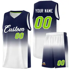 Navy White Gradient Sports Uniform Basketball Jersey 1