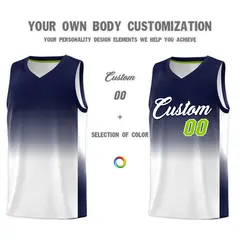 Navy White Gradient Sports Uniform Basketball Jersey 3