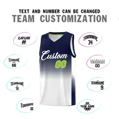 Navy White Gradient Sports Uniform Basketball Jersey 4