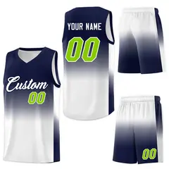 Navy White Gradient Sports Uniform Basketball Jersey 7