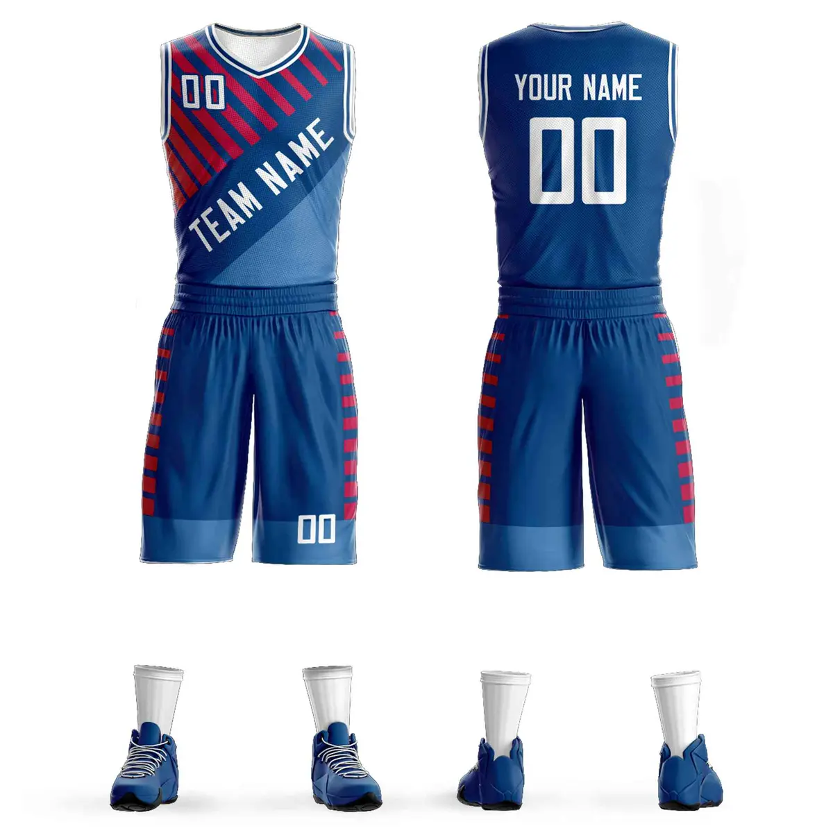 Navy White Graffiti Bar Pattern Sets Basketball Jersey