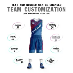 Navy White Graffiti Bar Pattern Sets Basketball Jersey 4