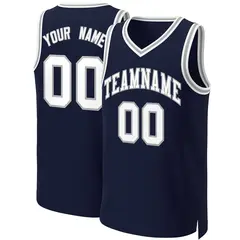 Navy White-Gray Classic Basketball Jersey 1
