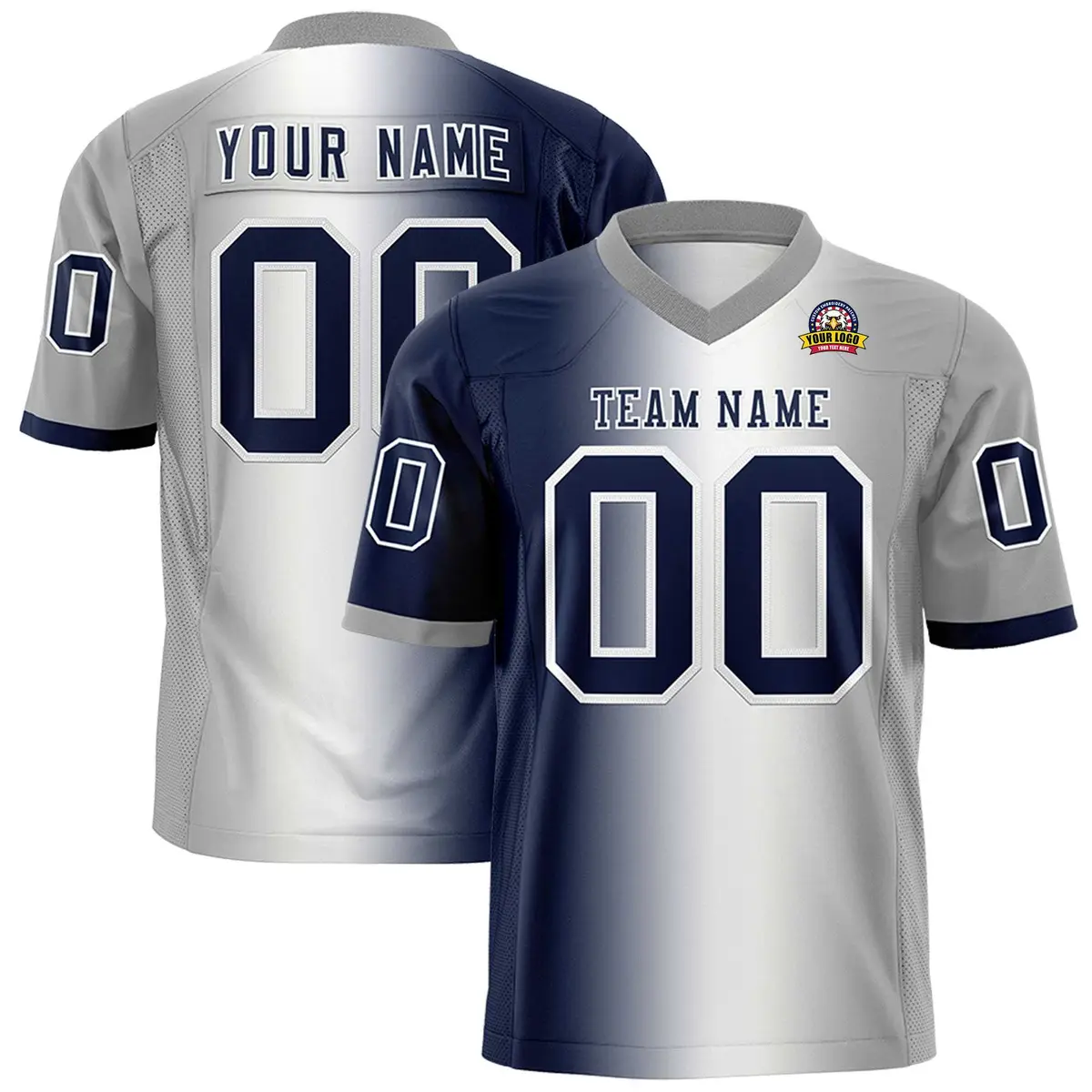 Navy White-Gray Gradient Fashion Authentic Football Jersey