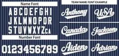 Navy White-Gray Stripe Authentic Fashion Baseball Jersey 4