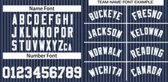 Navy White-Gray Stripe Authentic Fashion Baseball Jersey 4