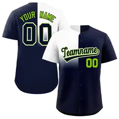 Navy White Half Gradient Authentic Baseball Jersey 1