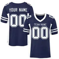 Navy White Insert Color Mesh Authentic Football Jersey 1