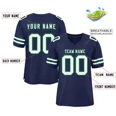 Navy White Kelly Green Mesh Football Jersey 2