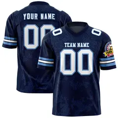 Navy White-Light Blue Graffiti Line Football Jersey