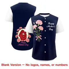Navy White Mother's Day Classic Baseball Jersey 7