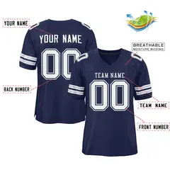 Navy White-Navy Classic Style Authentic Football Jersey 2