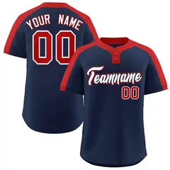 Navy White-Navy Classic Style Two-Button Softball Jersey