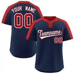 Navy White-Navy Classic Style Two-Button Softball Jersey