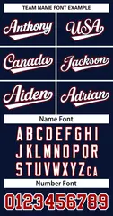 Navy White-Navy Classic Style Two-Button Softball Jersey 3