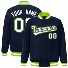 Navy White-Navy Classic Varsity Full-Snap Letterman Jacket