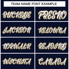 Navy White Navy-Gold Classic Hockey Jersey 3