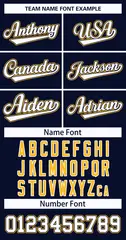 Navy White Navy-Gold Classic Hockey Jersey 3